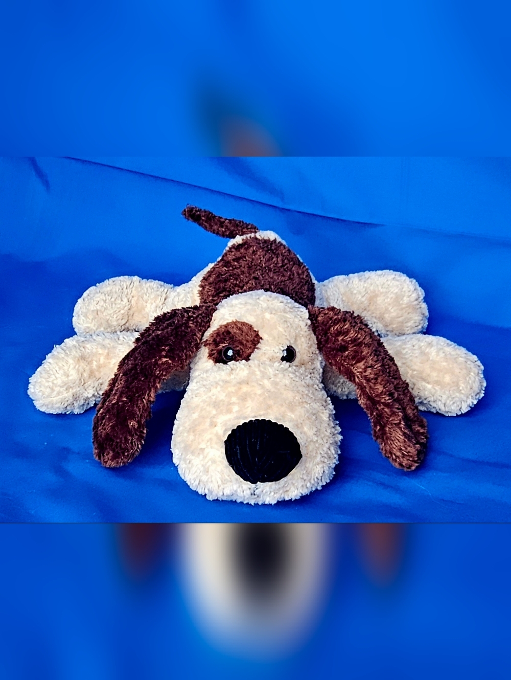 VTG Russ Berrie Droozy Plush Puppy Dog 10” Stuffed Animal Toy Brown Eye Patch